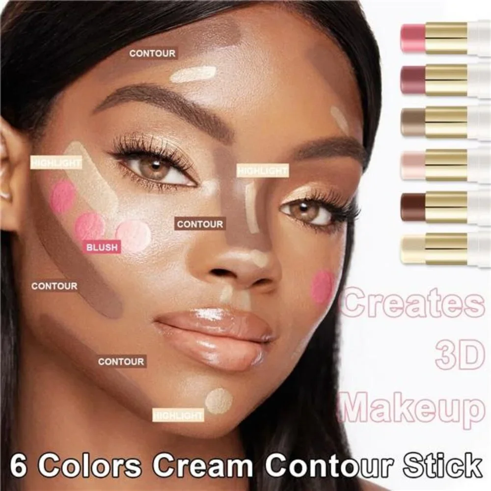 6 Colors Cream Contour Stick Makeup Contour Kit